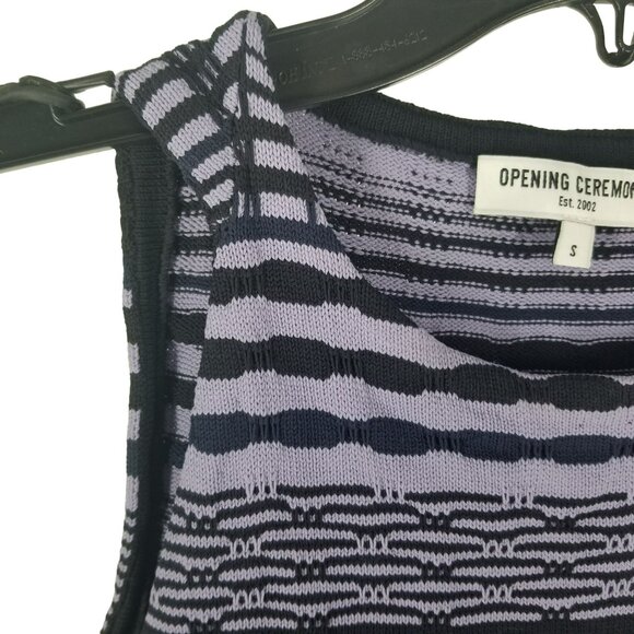 Opening Ceremony Y2K Bodycon Skater Dress Purple Aztec Stripe 2000s Style - Picture 10 of 16